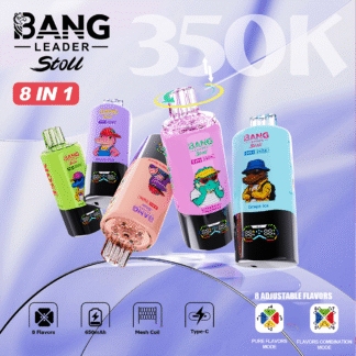 Bang Leader Stoll 350K Disposable Vape - 350,000 Puffs 4-in-1 Flavor Chamber Blended 8 Flavor Experience Rechargeable Vape