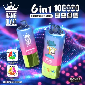 Bang Blaze 100k Puffs 6 in 1 Flavors Disposable Vape with LED Screen